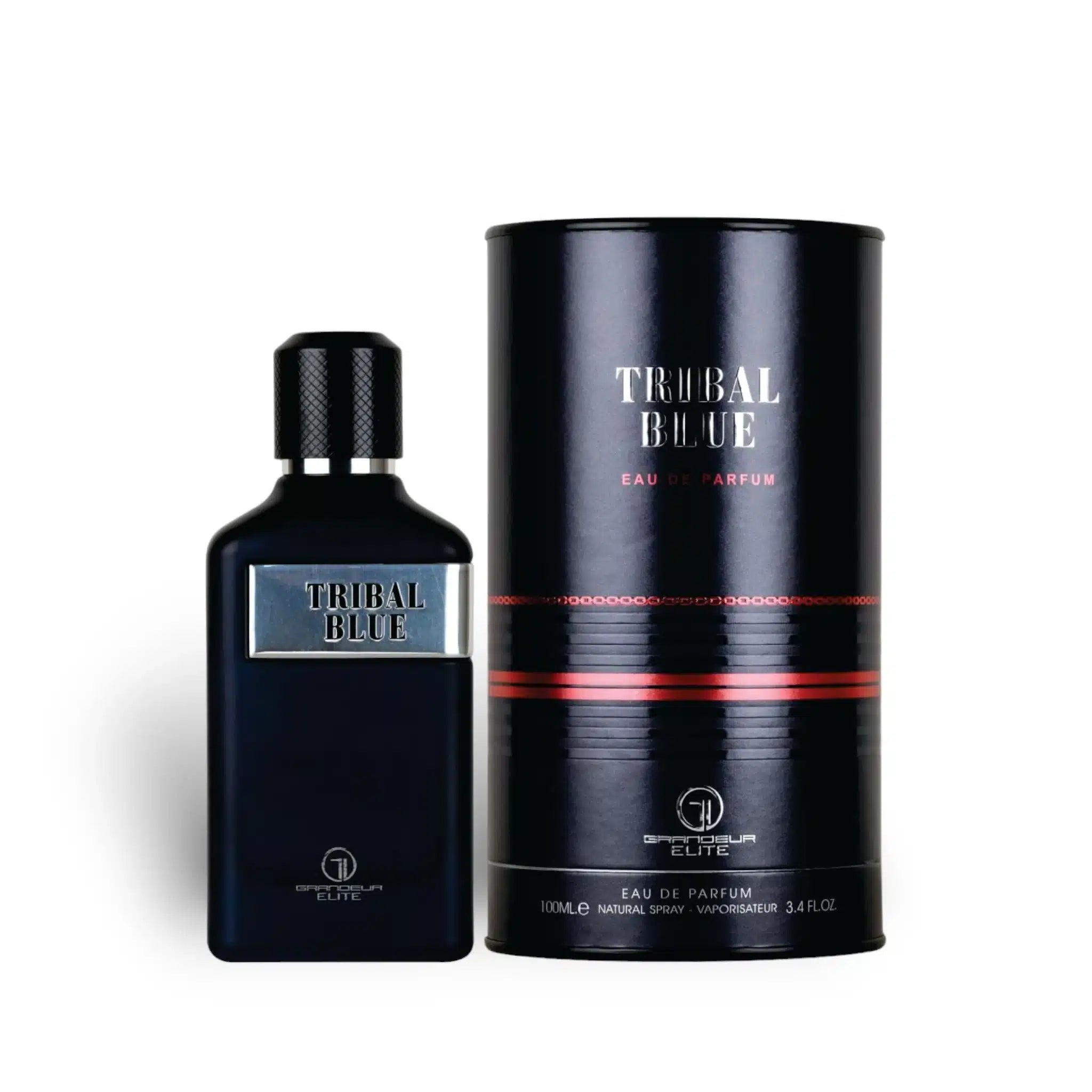 Tribal Blue 100ml Eau de Parfum by Grandeur Elite bottle and box
