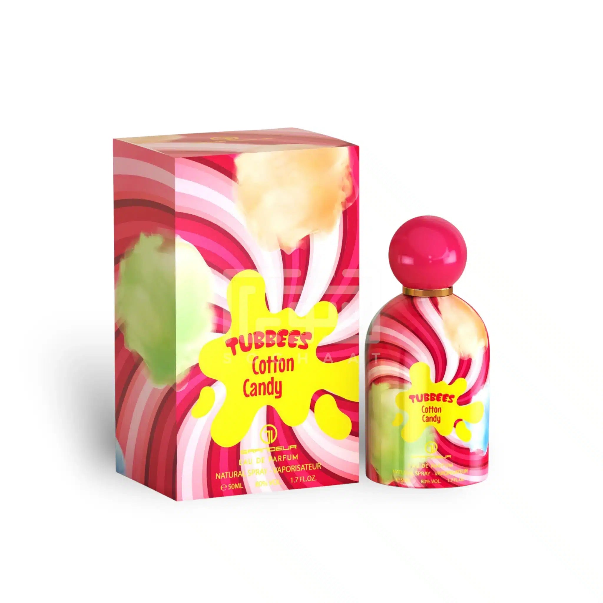 Tubbees Cotton Candy 50ml Eau de Parfum by Grandeur Perfumes bottle and box