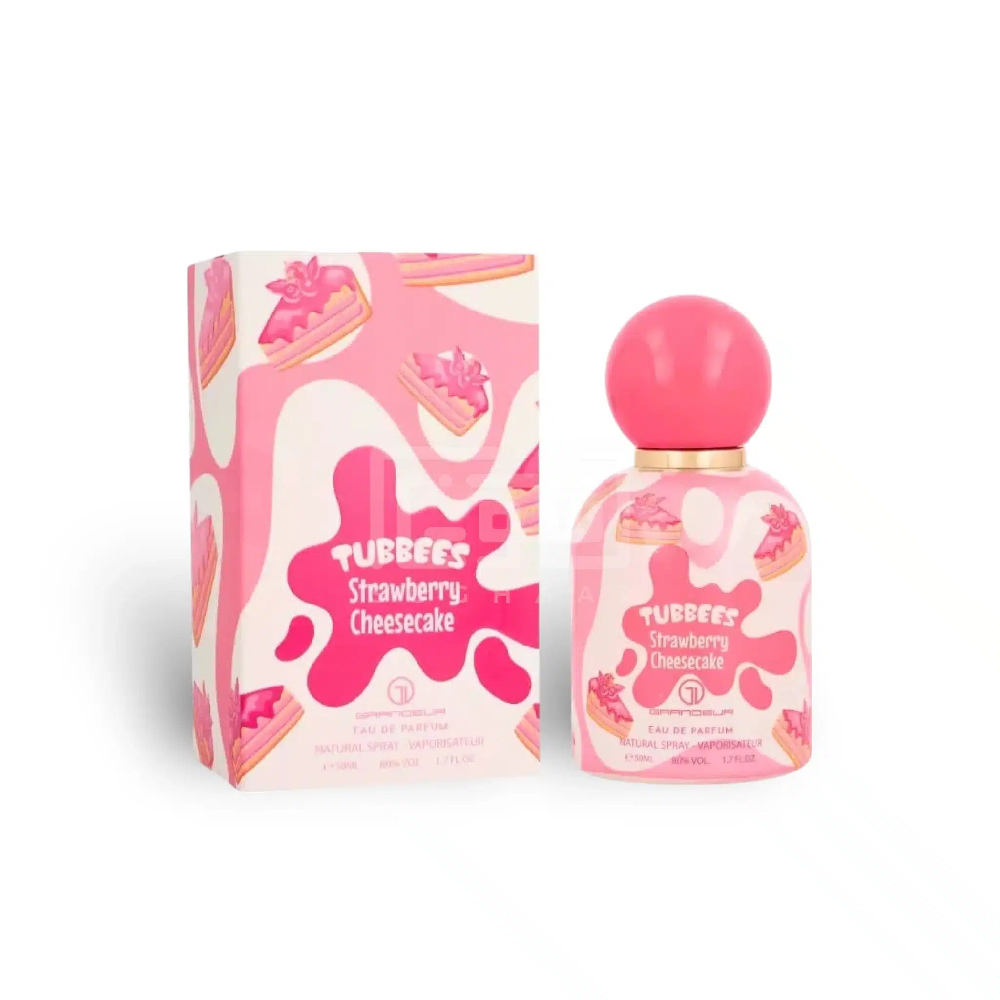 Tubbees Strawberry Cheesecake 50ml Eau de Parfum by Grandeur Perfumes bottle and box