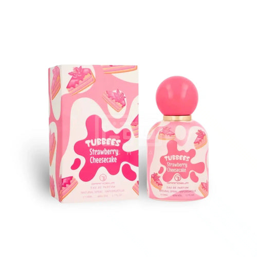 Tubbees Strawberry Cheesecake 50ml Eau de Parfum by Grandeur Perfumes bottle and box