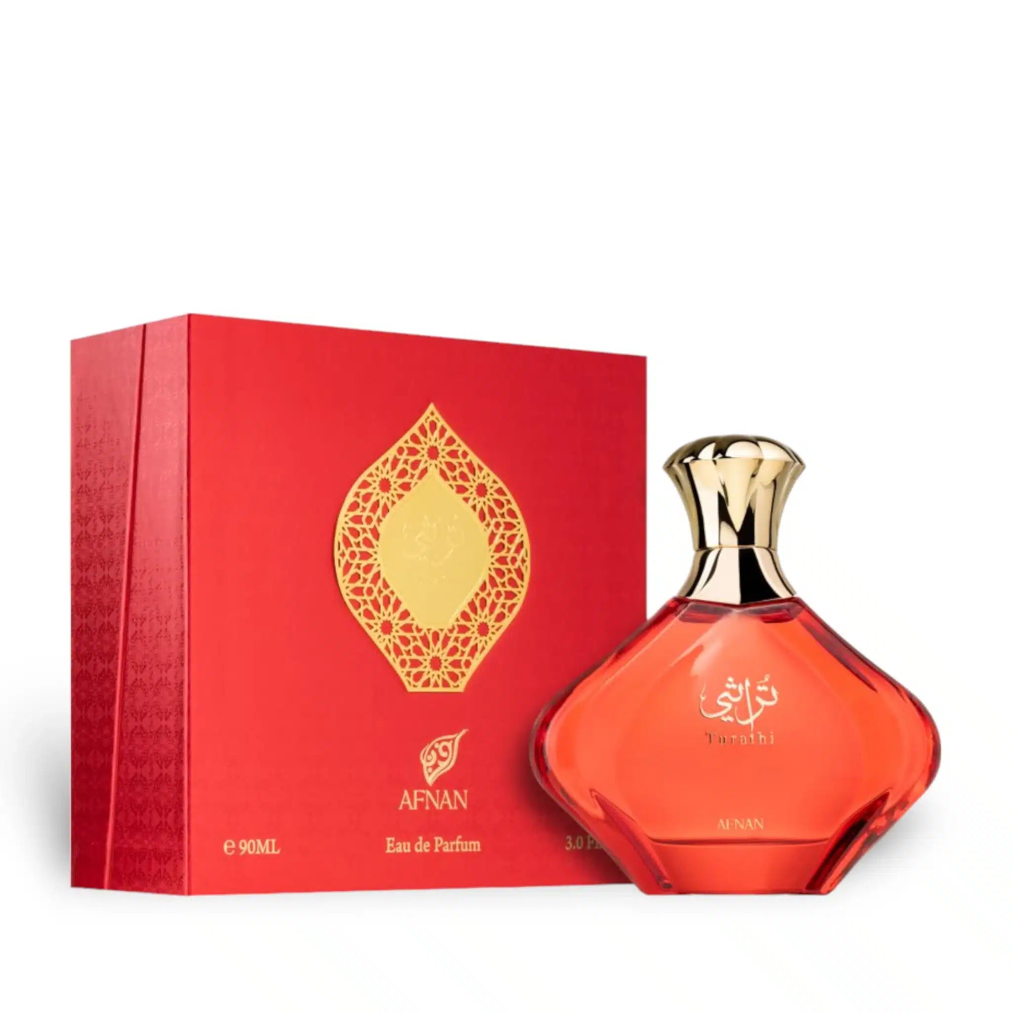 Turathi Red 90ml Eau de Parfum by Afnan bottle and box