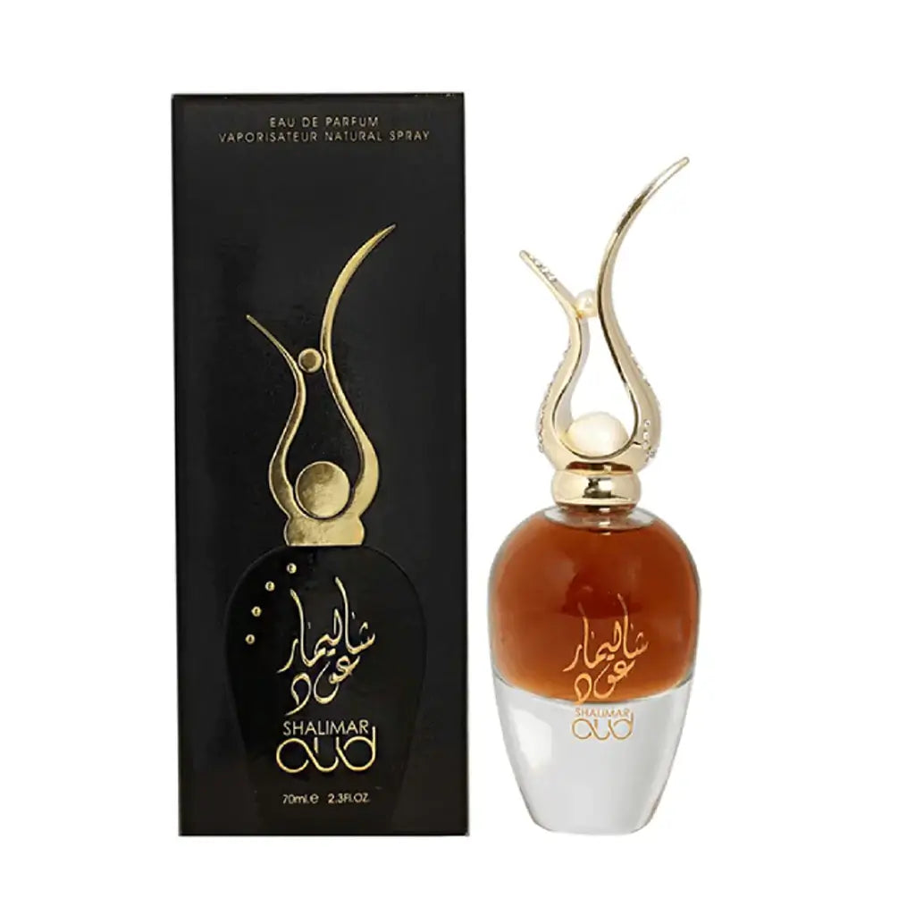 Shalimar Oud 70ml Eau de Parfum by Ard Al Zaafaran perfume bottle close up