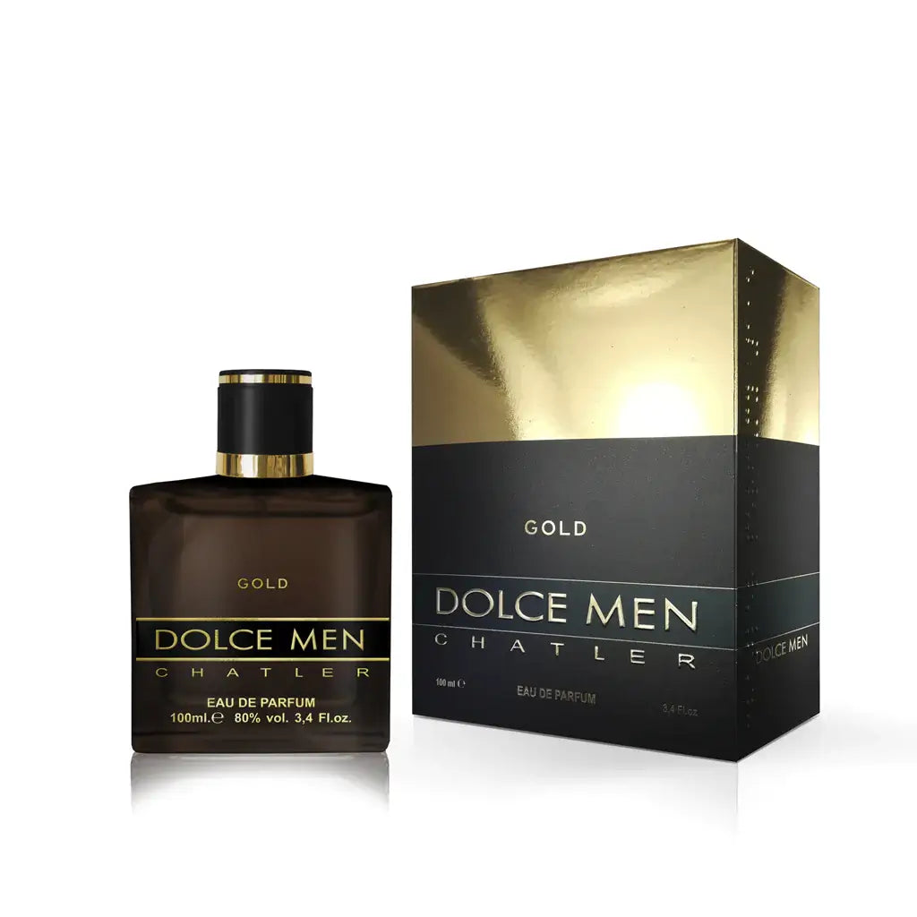 Dolce Men Gold 100ml Eau de Parfum by Chatler bottle and box