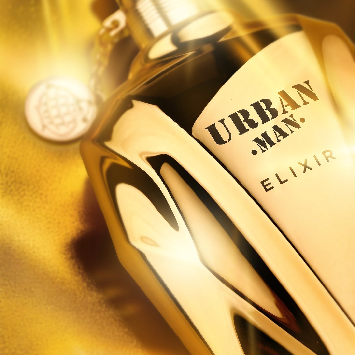 Urban Man Elixir 100ml Eau de Parfum by Fragrance World perfume bottle close up