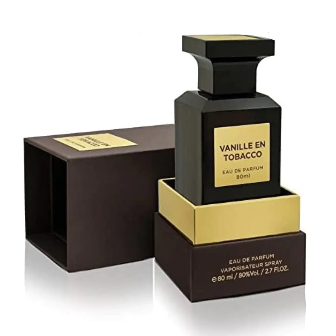 Vanille En Tobacco 80ml Eau de Parfum by Fragrance World bottle and box
