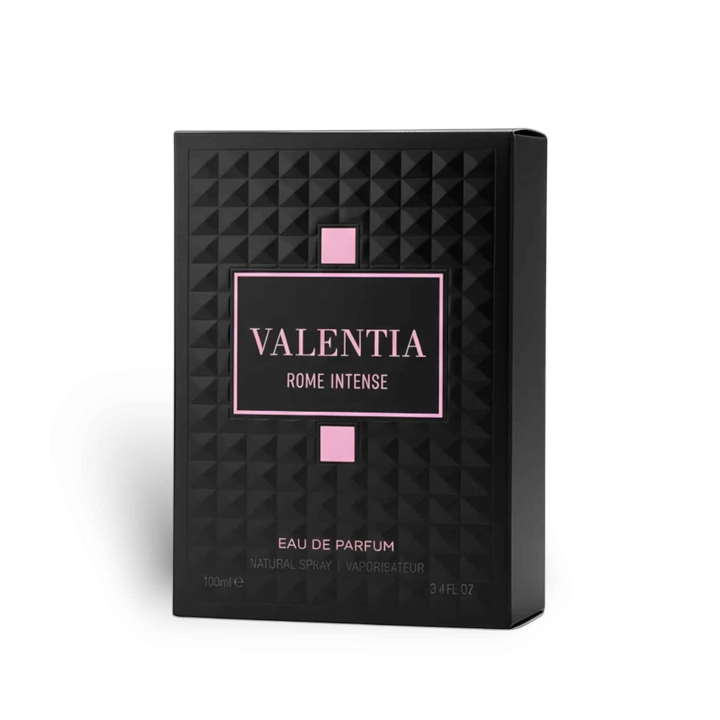 Valentia Rome Intense 100ml Eau de Parfum by Fragrance World fragrance packaging front view