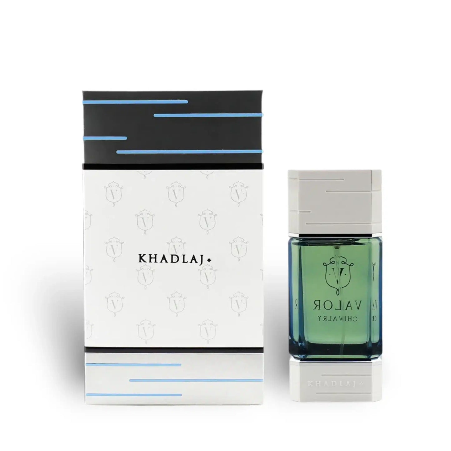 Valor Chivalry 100ml Eau de Parfum by Khadlaj bottle and box