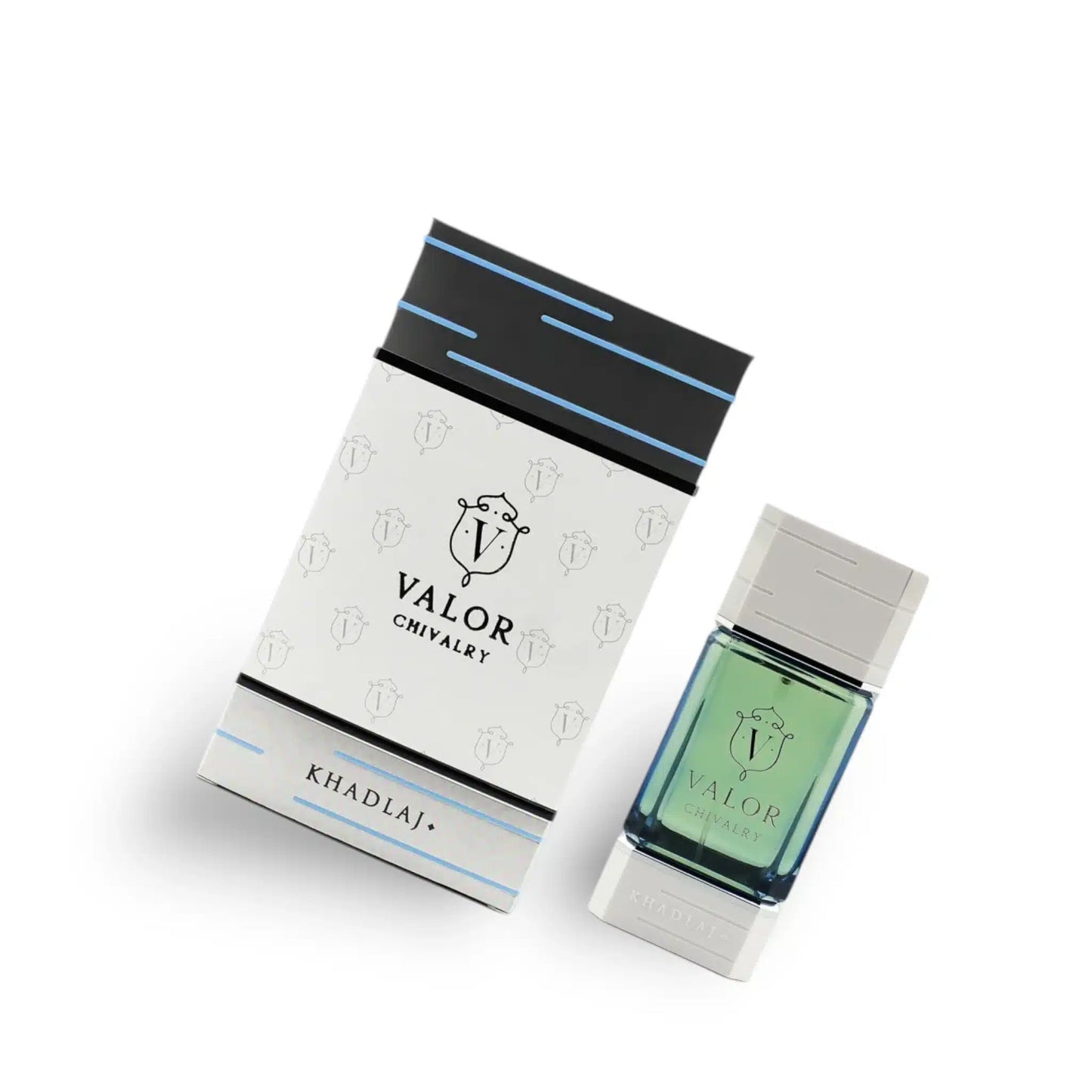 Valor Chivalry 100ml Eau de Parfum by Khadlaj bottle and box