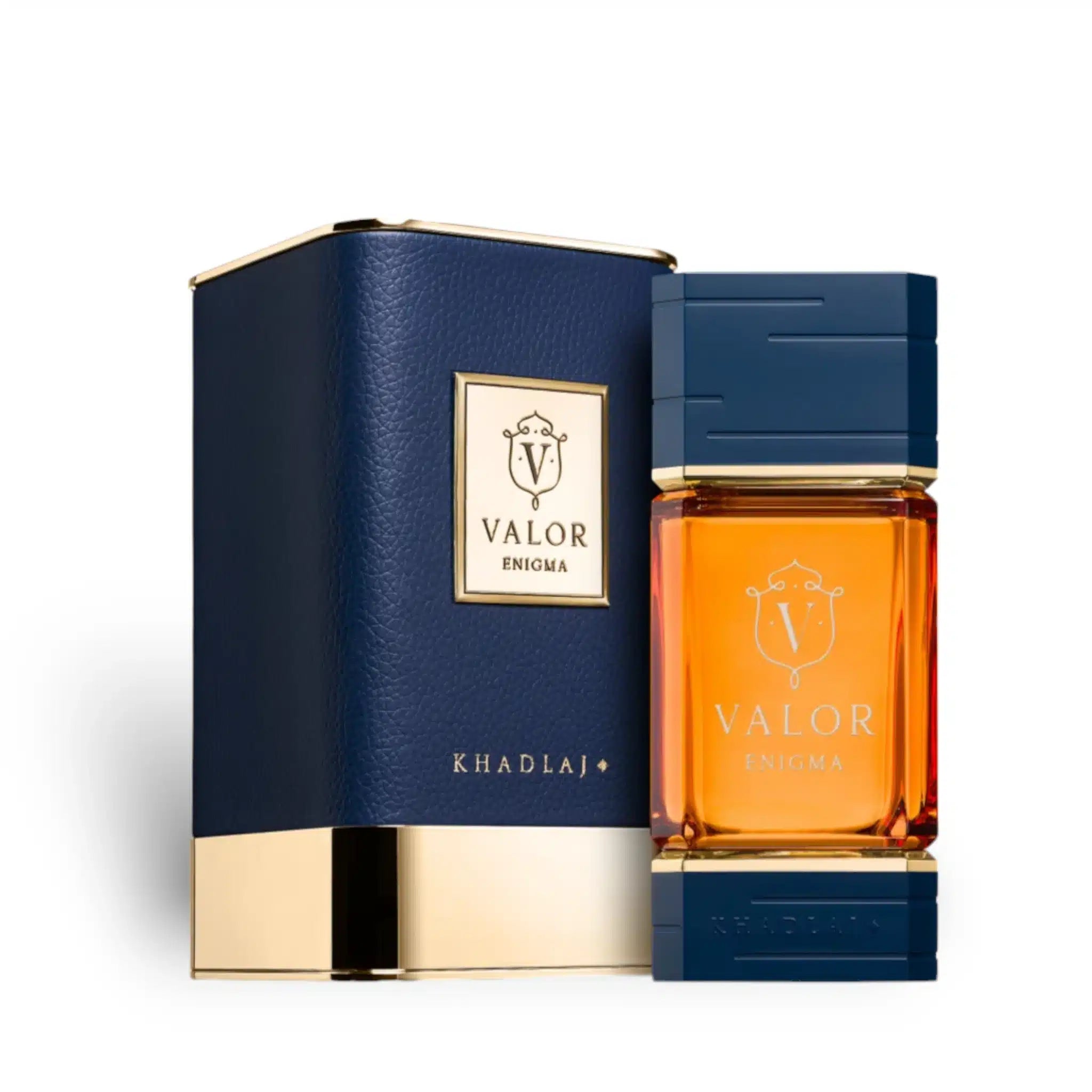 Valor Enigma 100ml Eau de Parfum by Khadlaj bottle and box