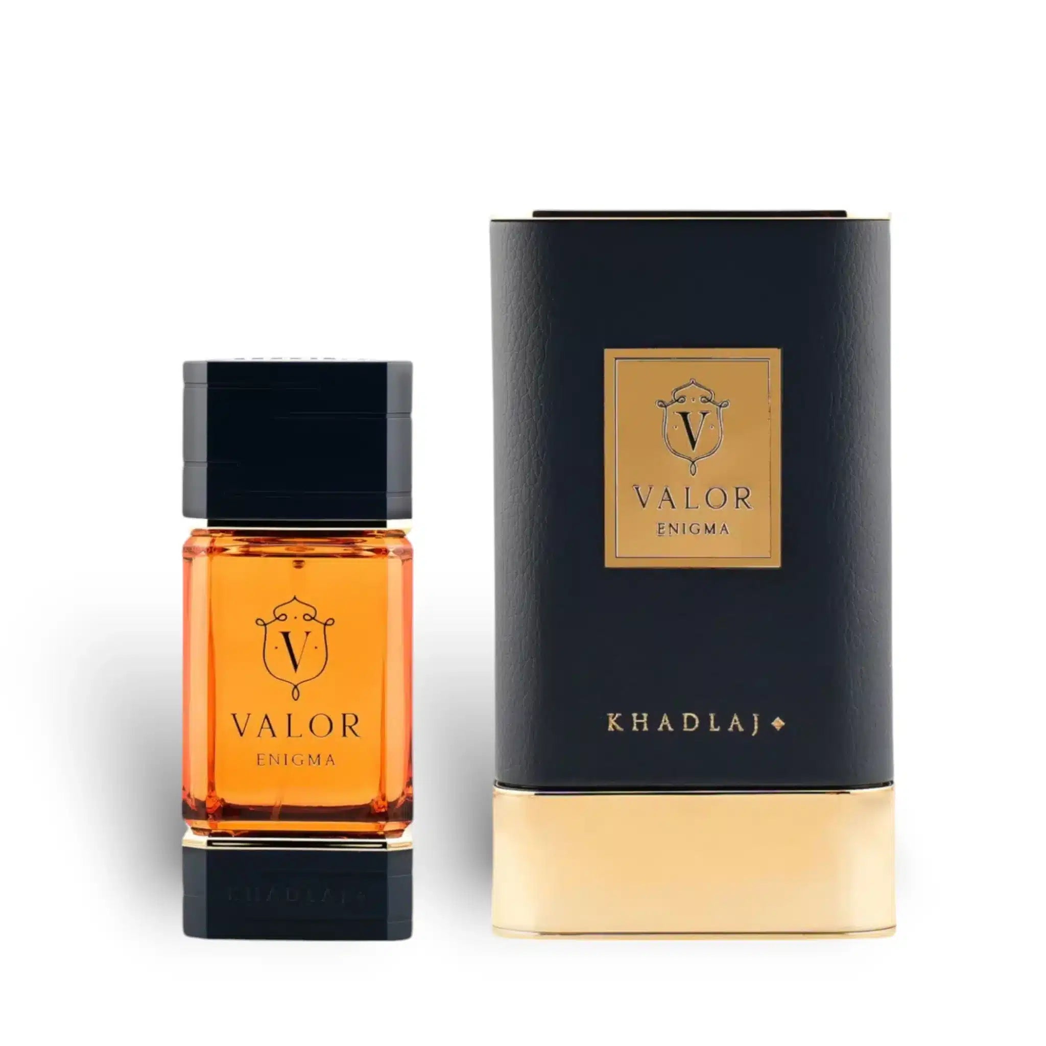 Valor Enigma 100ml Eau de Parfum by Khadlaj fragrance packaging front view