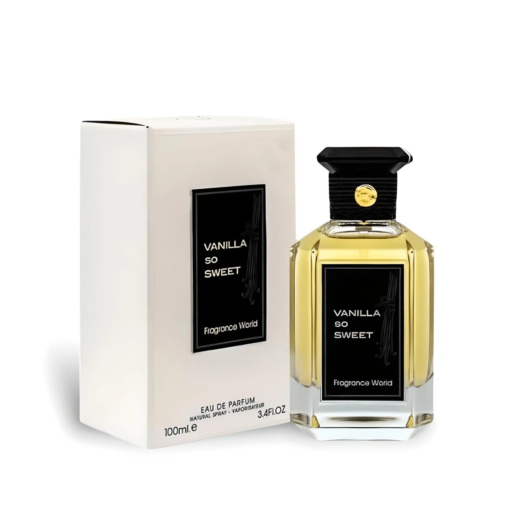 Vanilla So Sweet 100ml Eau de Parfum by Fragrance World bottle and box