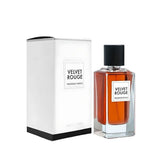 Velvet Rouge 100ml Eau de Parfum by Fragrance World bottle and box