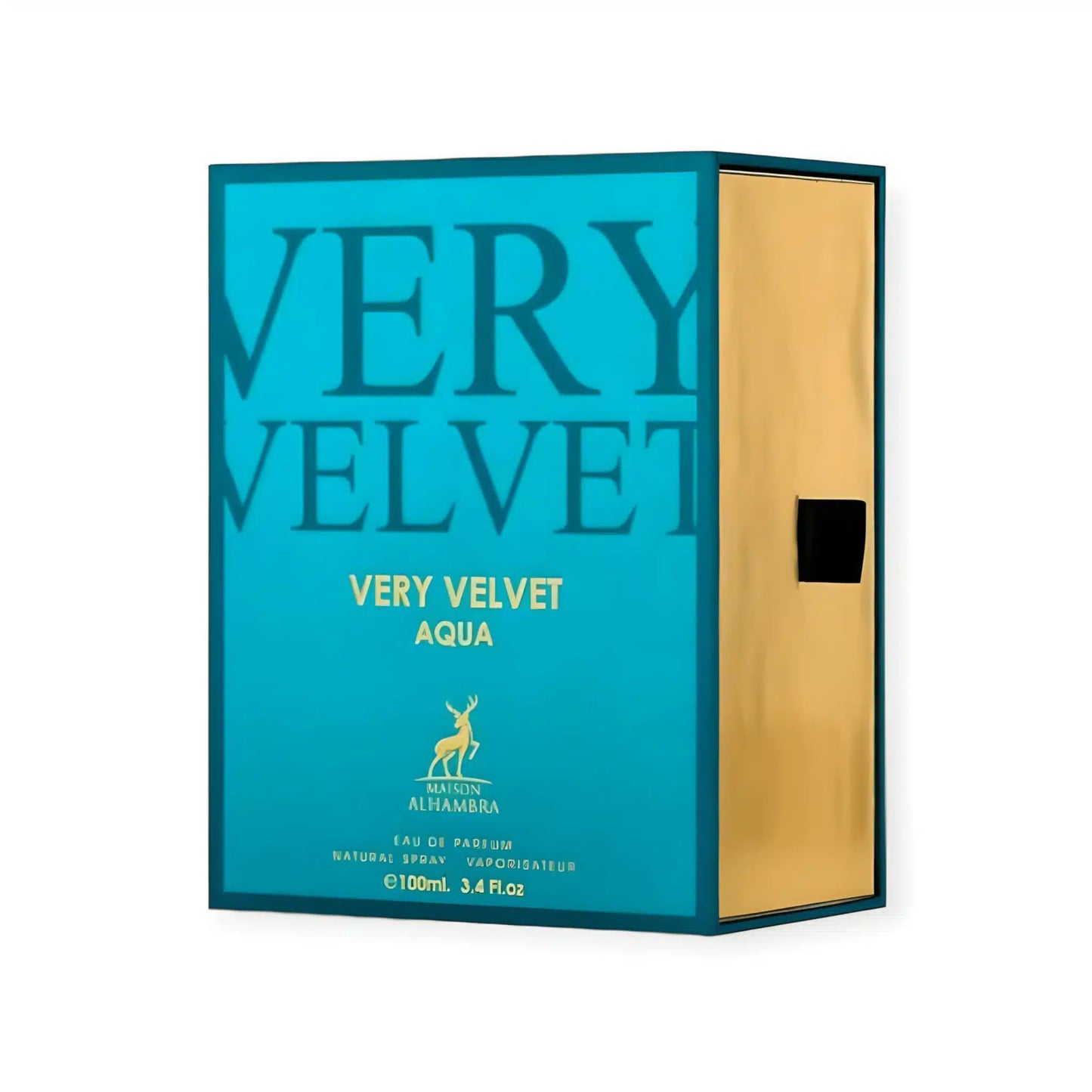 Very Velvet Aqua 100ml Eau de Parfum by Maison Alhambra bottle and box