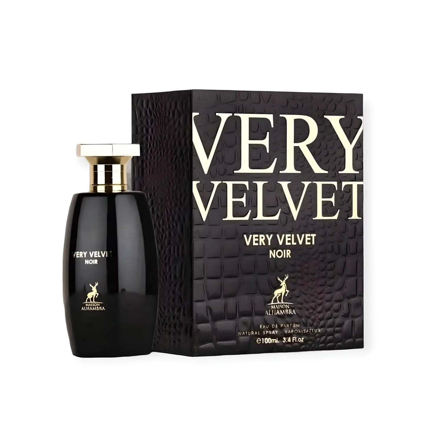 Very Velvet Noir 100ml Eau de Parfum by Maison Alhambra perfume bottle close up
