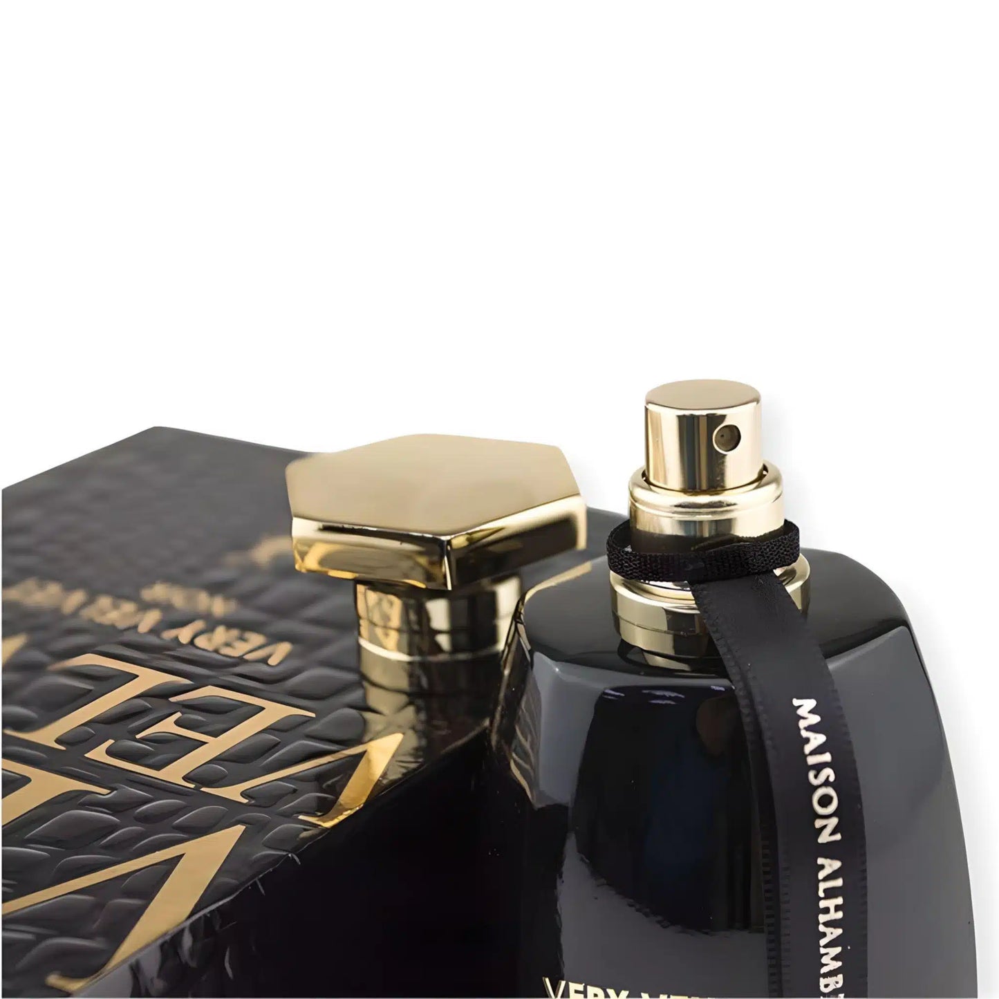 Very Velvet Noir 100ml Eau de Parfum by Maison Alhambra bottle and box