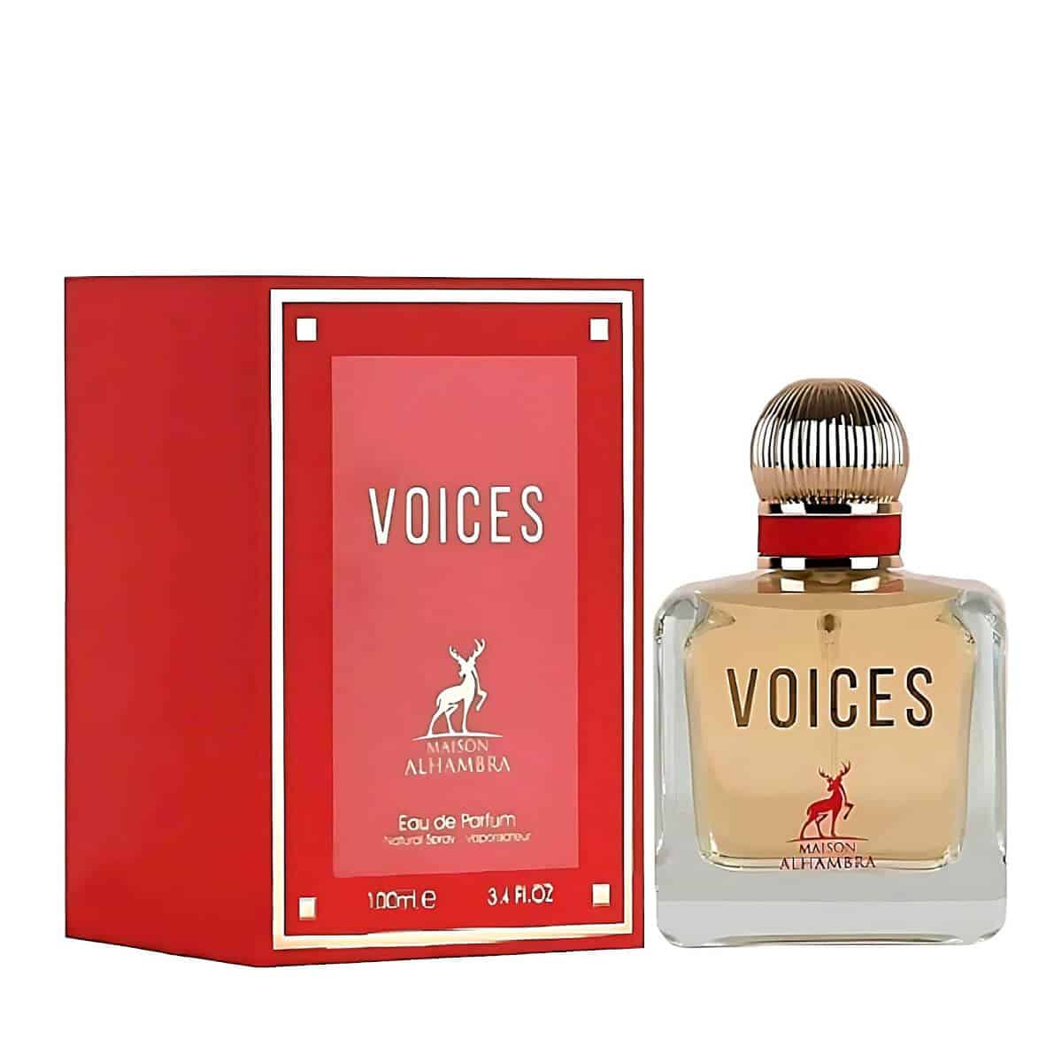Voices 100ml Eau de Parfum by Maison Alhambra perfume bottle close up