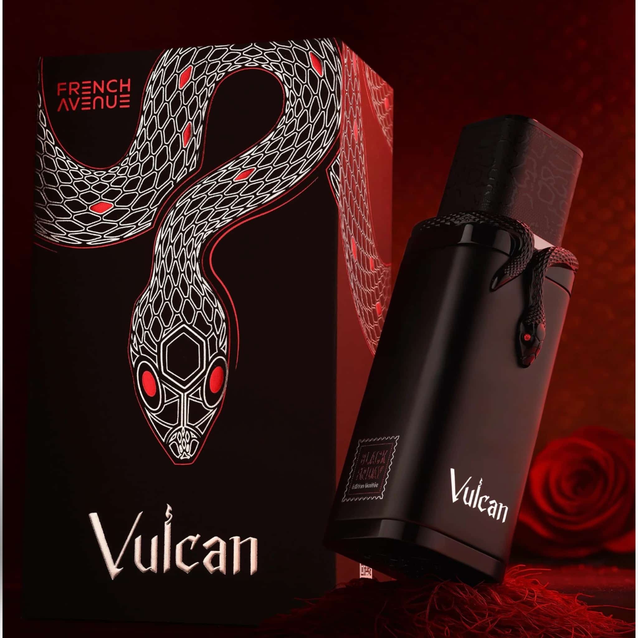 Vulcan Black Friday Edition 100ml Extrait de Parfum by French Avenue fragrance packaging front view