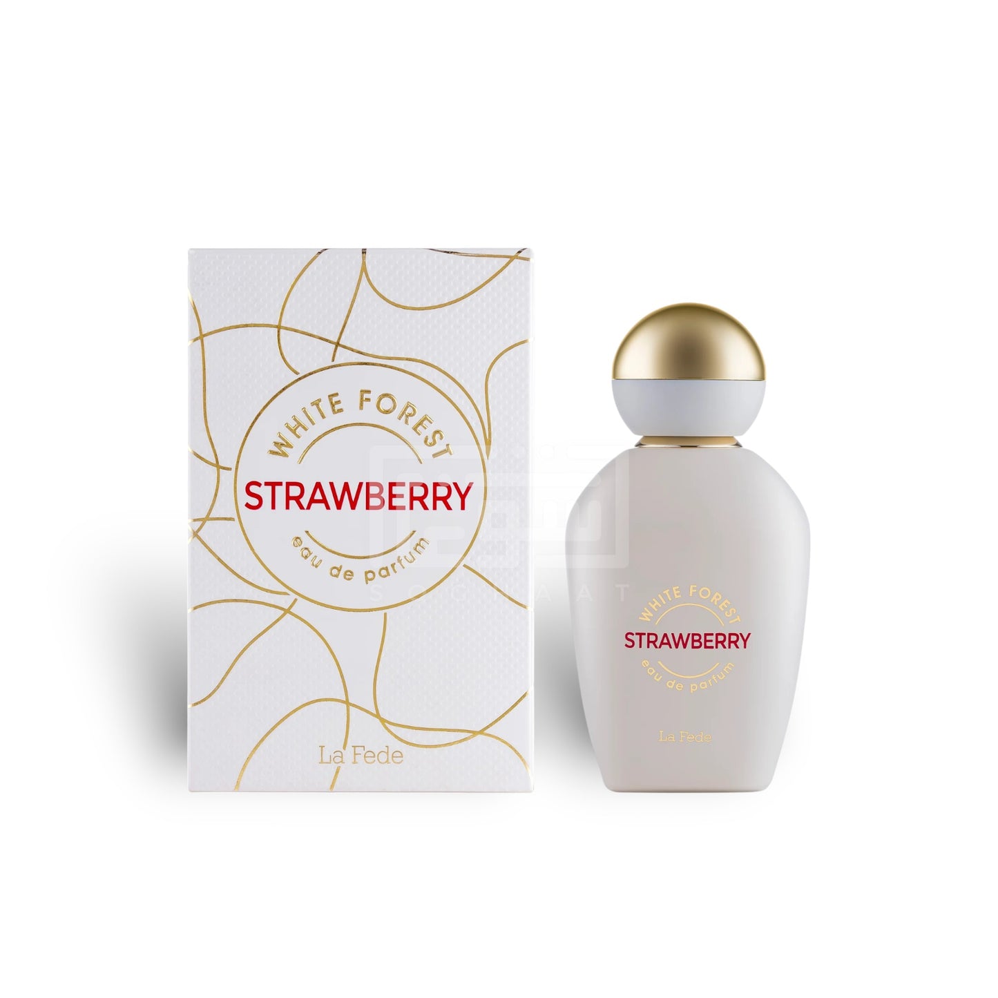 White Forest Strawberry 100ml Eau de Parfum by Khadlaj bottle and box