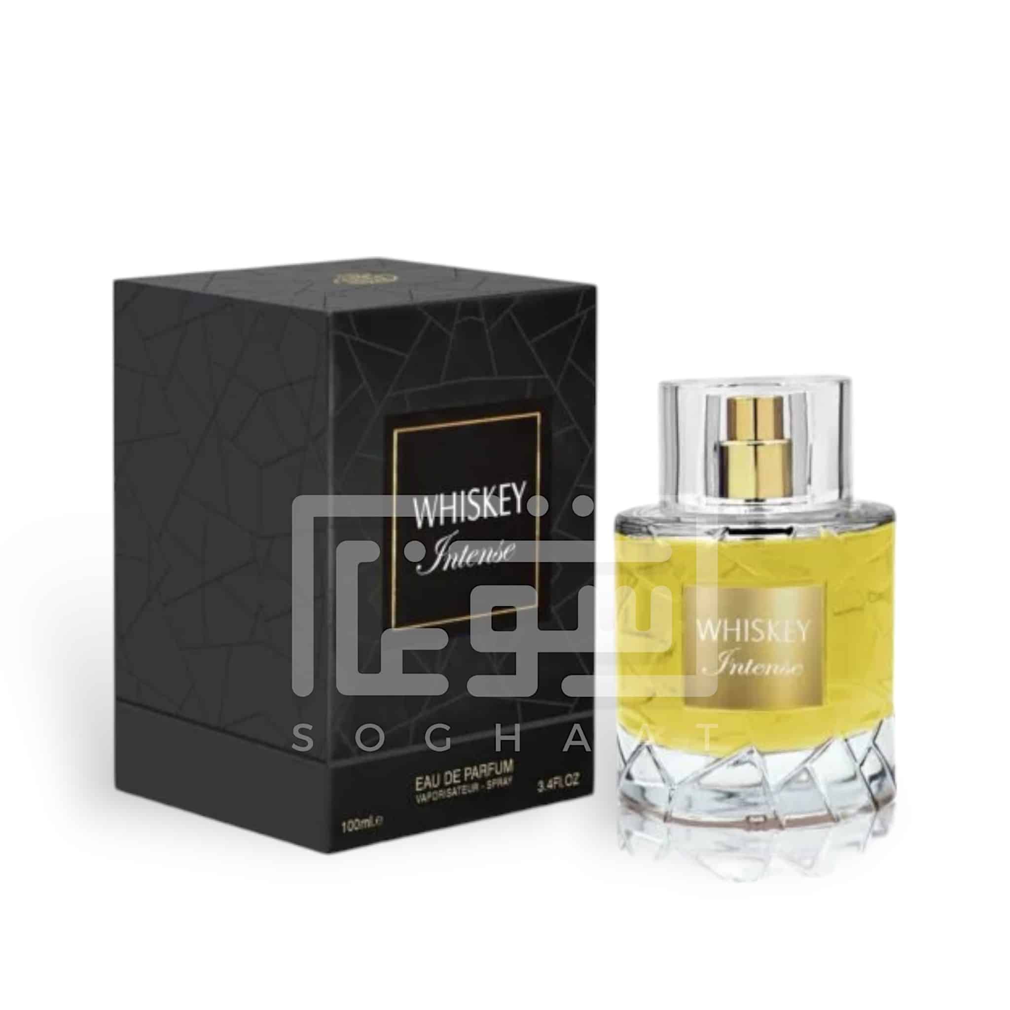 Whiskey Intense100ml Eau de Parfum by Fragrance World bottle and box