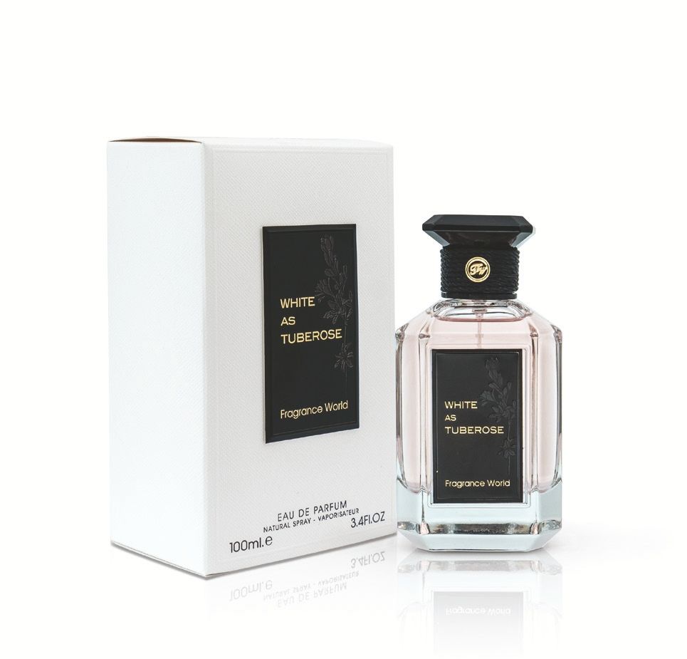 White As Tuberose 100ml Eau de Parfum by Fragrance World bottle and box