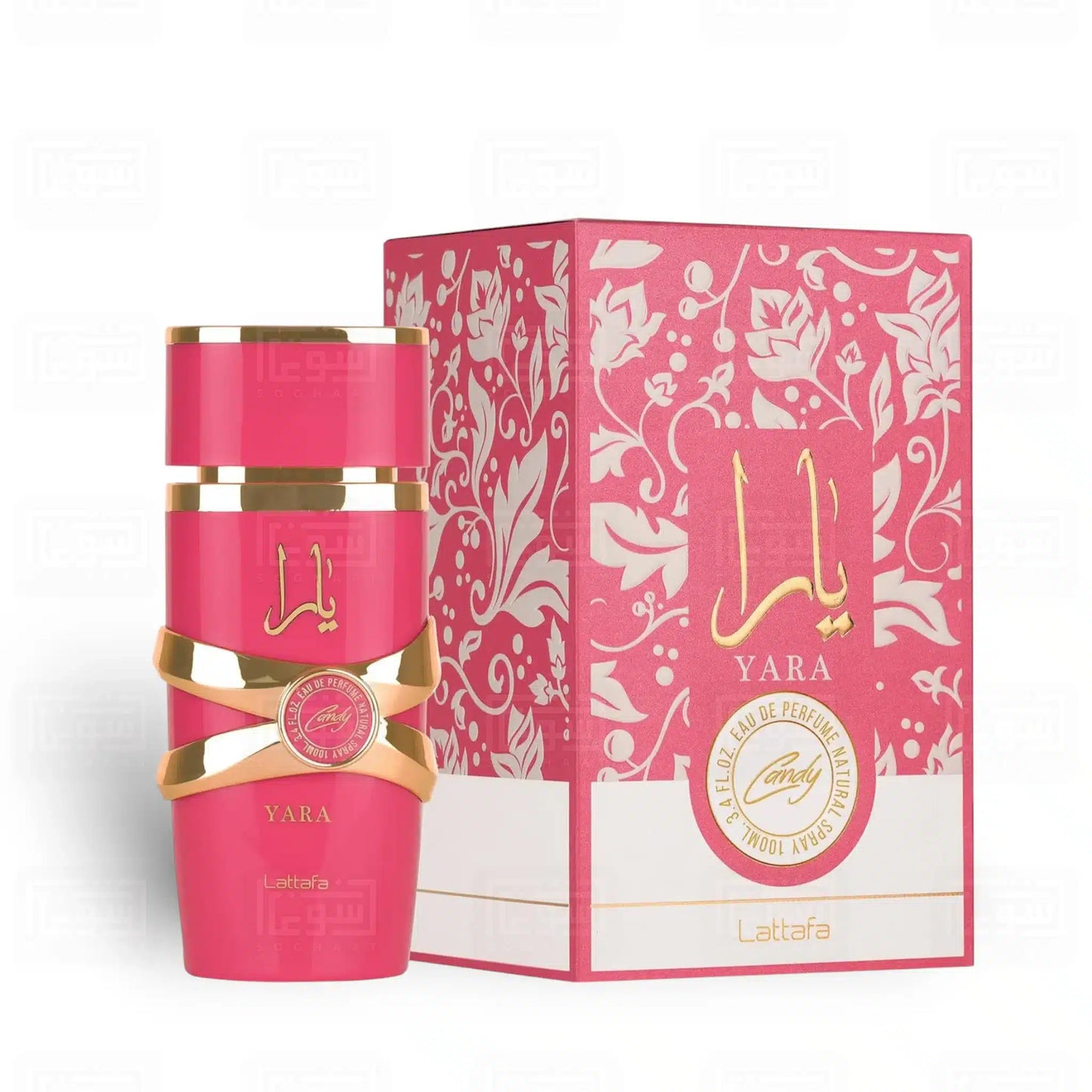 Yara Candy 100ml Eau de Parfum by Lattafa bottle and box