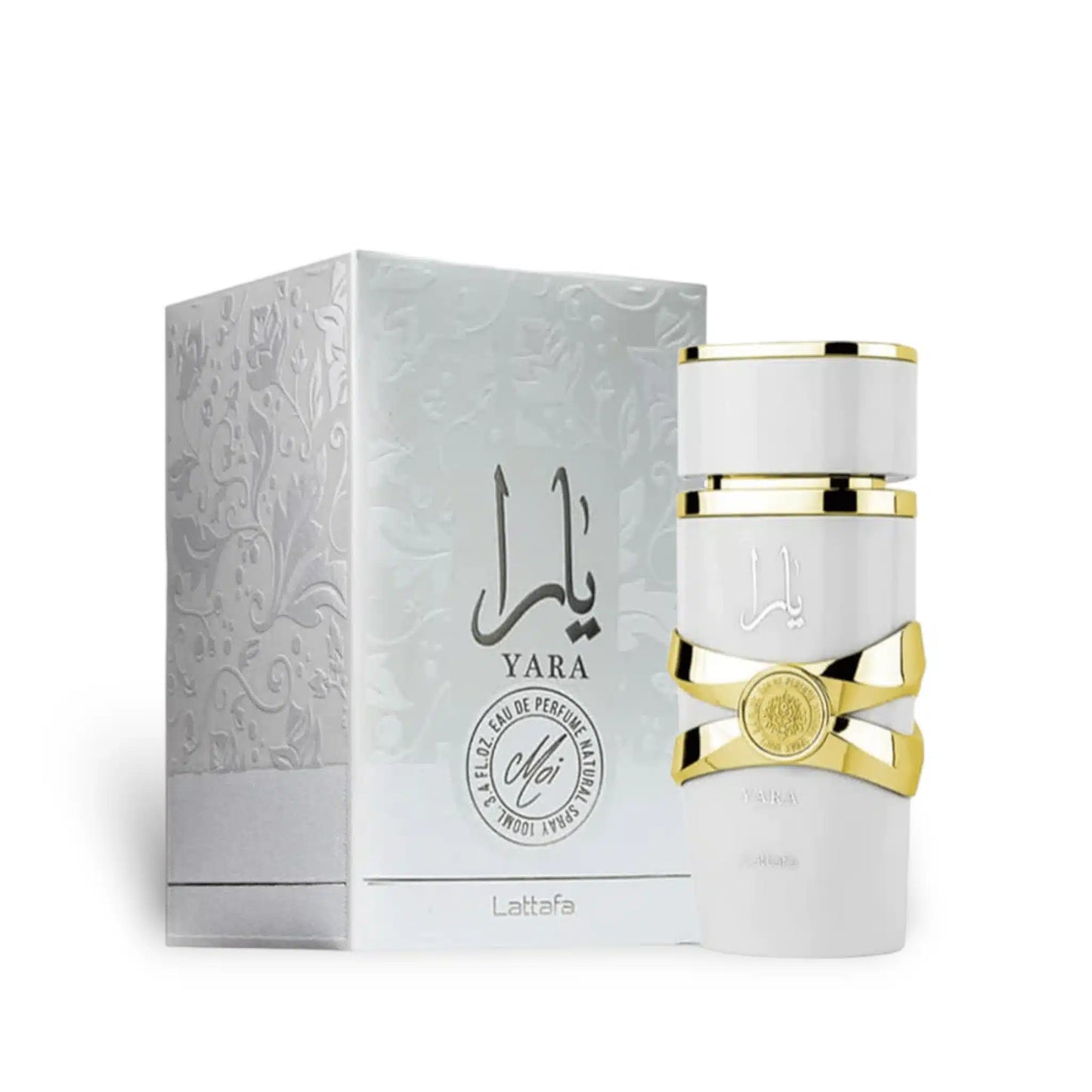 Yara Moi (Yara White) 100ml Eau de Parfum by Lattafa bottle and box