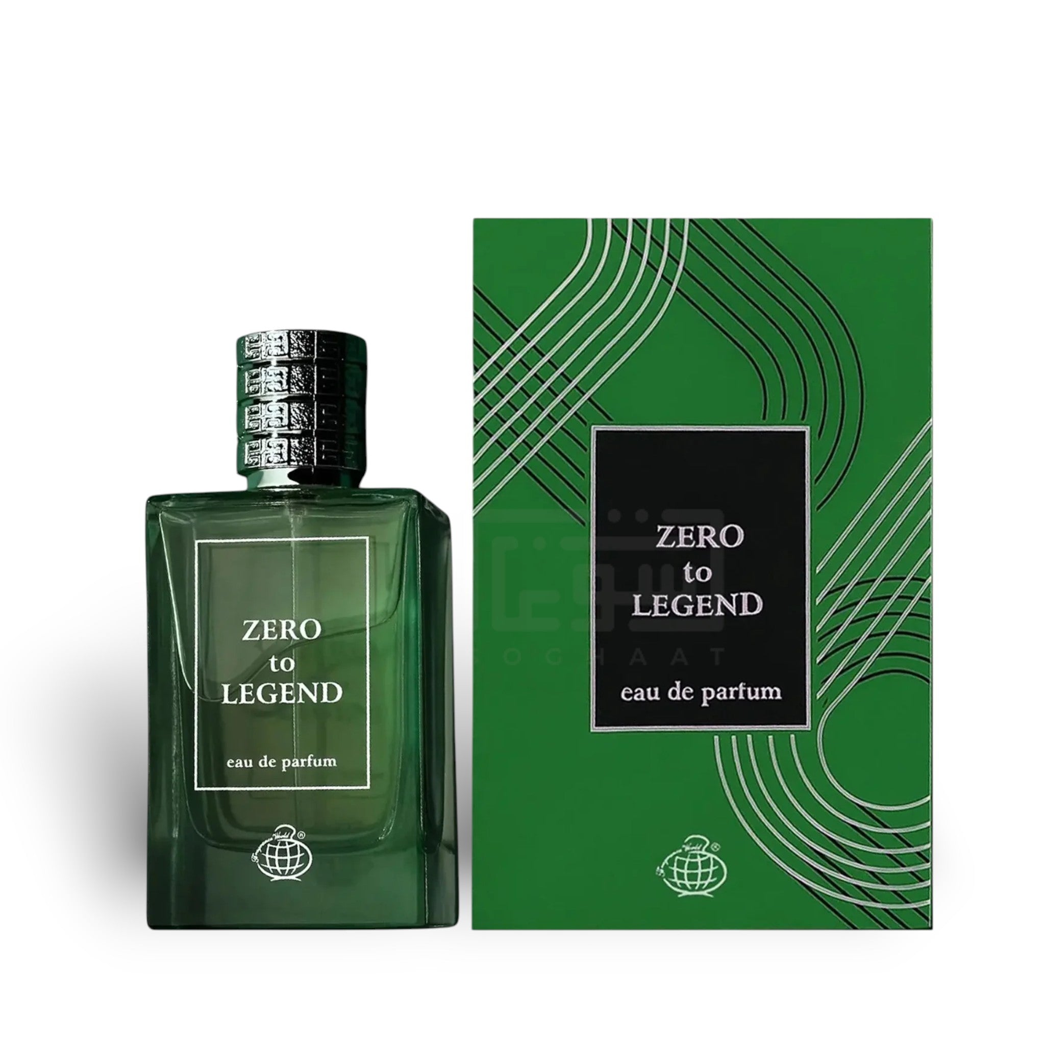Zero To Legend 100ml Eau de Parfum by Fragrance World bottle and box
