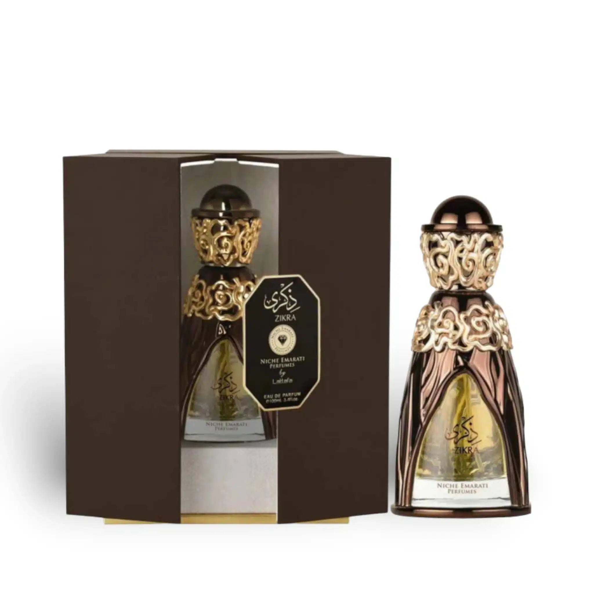 Zikra 100ml Eau de Parfum by Niche Emarati fragrance bottle
