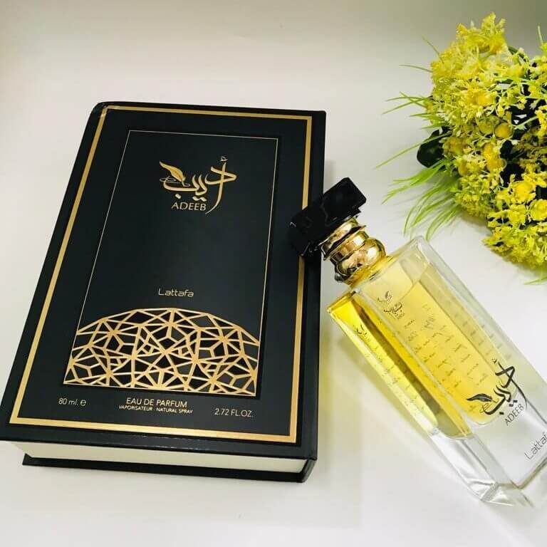 Adeeb 80ml Eau de Parfum by Lattafa fragrance packaging front view