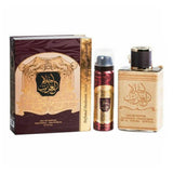 Ahlam Al Arab with Free Deo 80ml Body Spray by Ard Al Zaafaran fragrance packaging front view