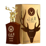 Al Noble Wazeer 100ml Eau de Parfum by Lattafa bottle and box