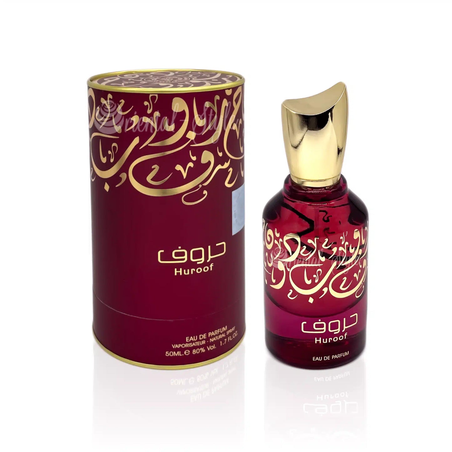 Huroof 50ml Eau de Parfum by Ard Al Zaafaran bottle and box