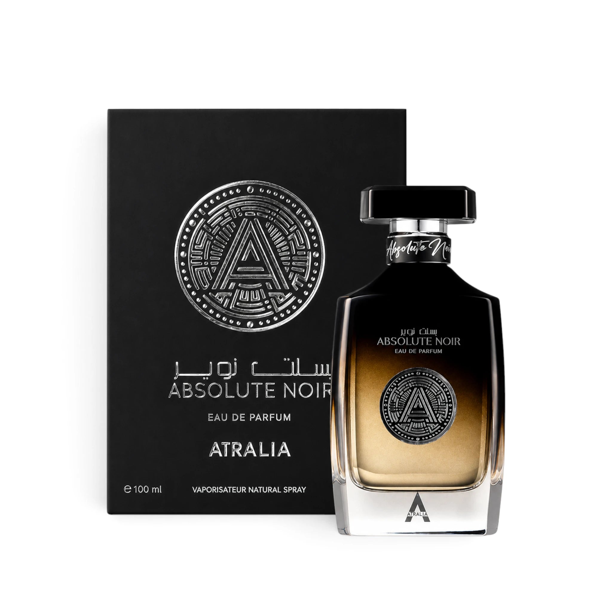 Atralia Absolute Noir Eau de Parfum packaging and bottle