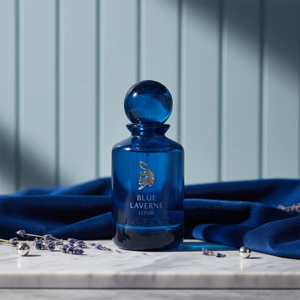Blue Laverne Elixir by Laverne angled product shot