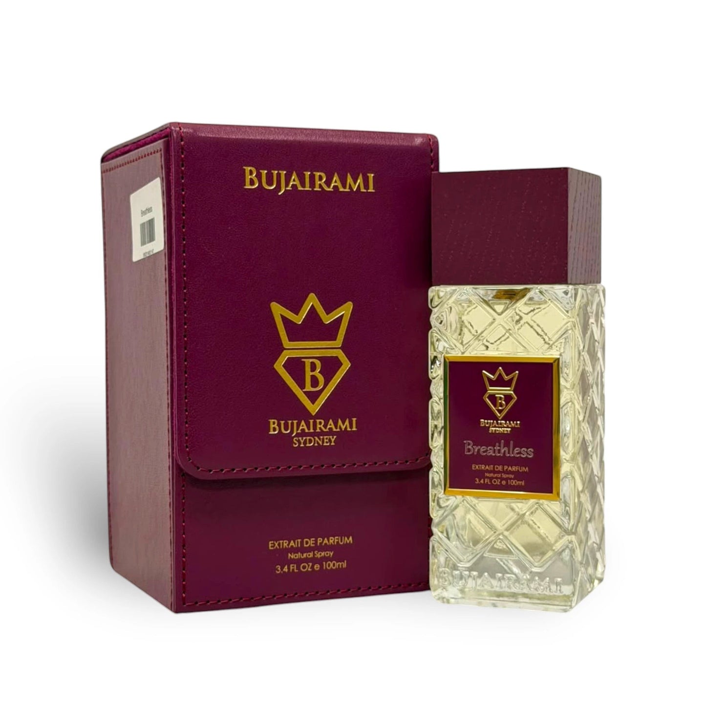 Bujairami Breathless packaging and bottle