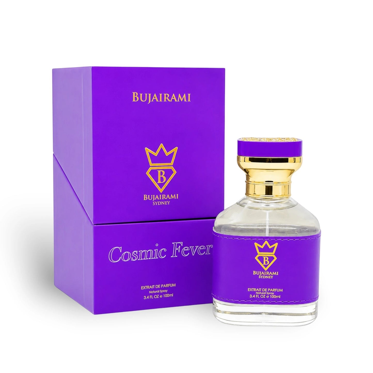 Bujairami Cosmic Fever box and fragrance bottle