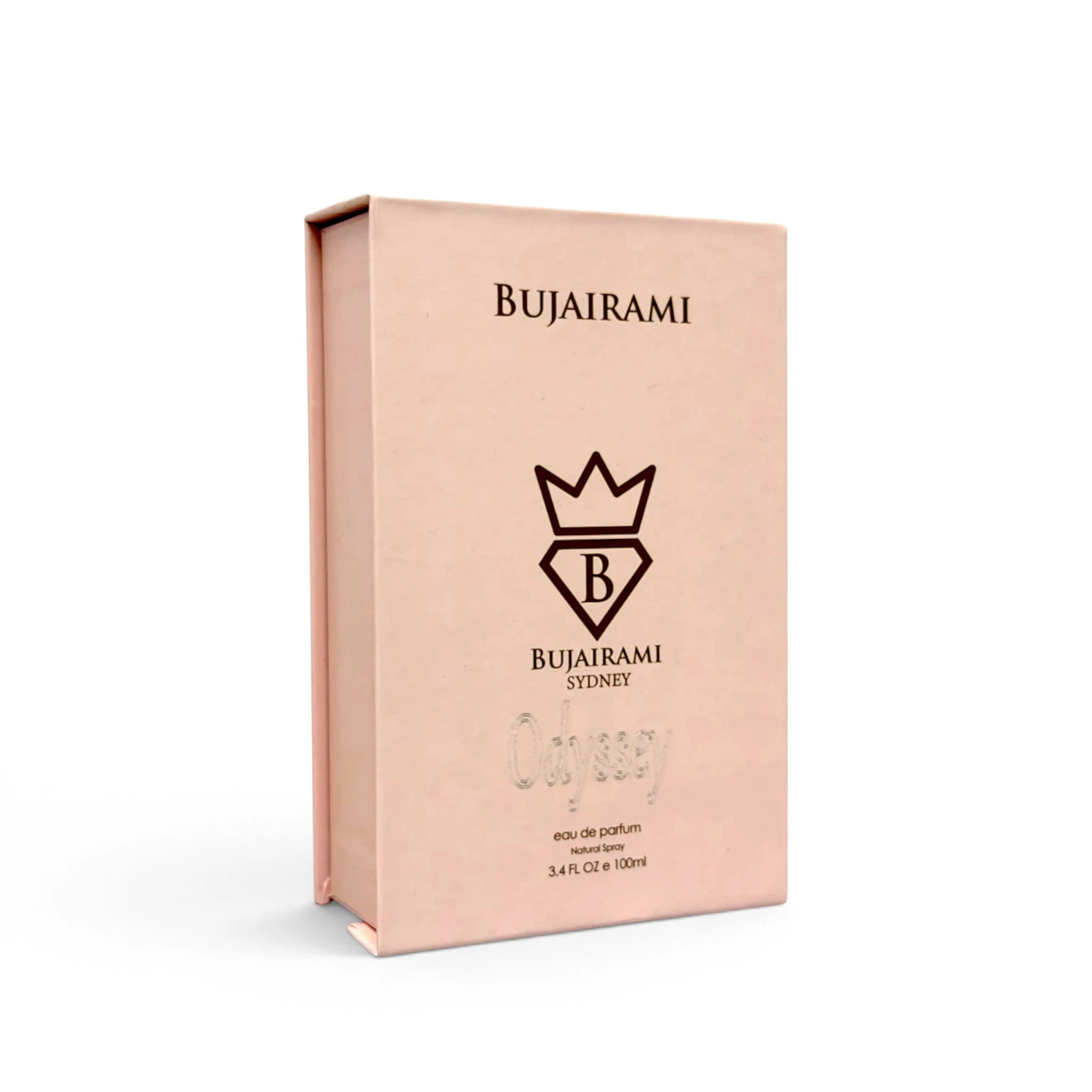 Bujairami Odyssey Eau de Parfum packaging close-up