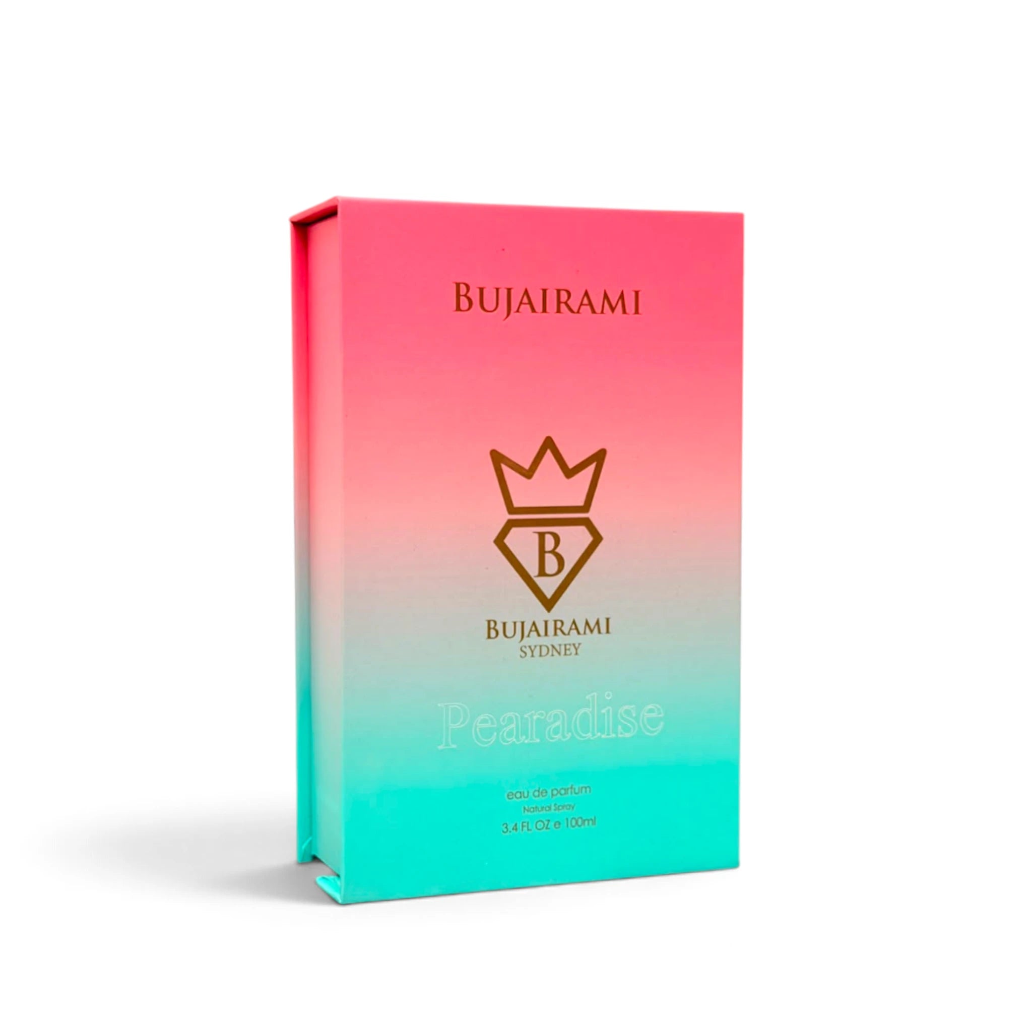 Bujairami Pearadise Eau de Parfum bottle packaging close-up