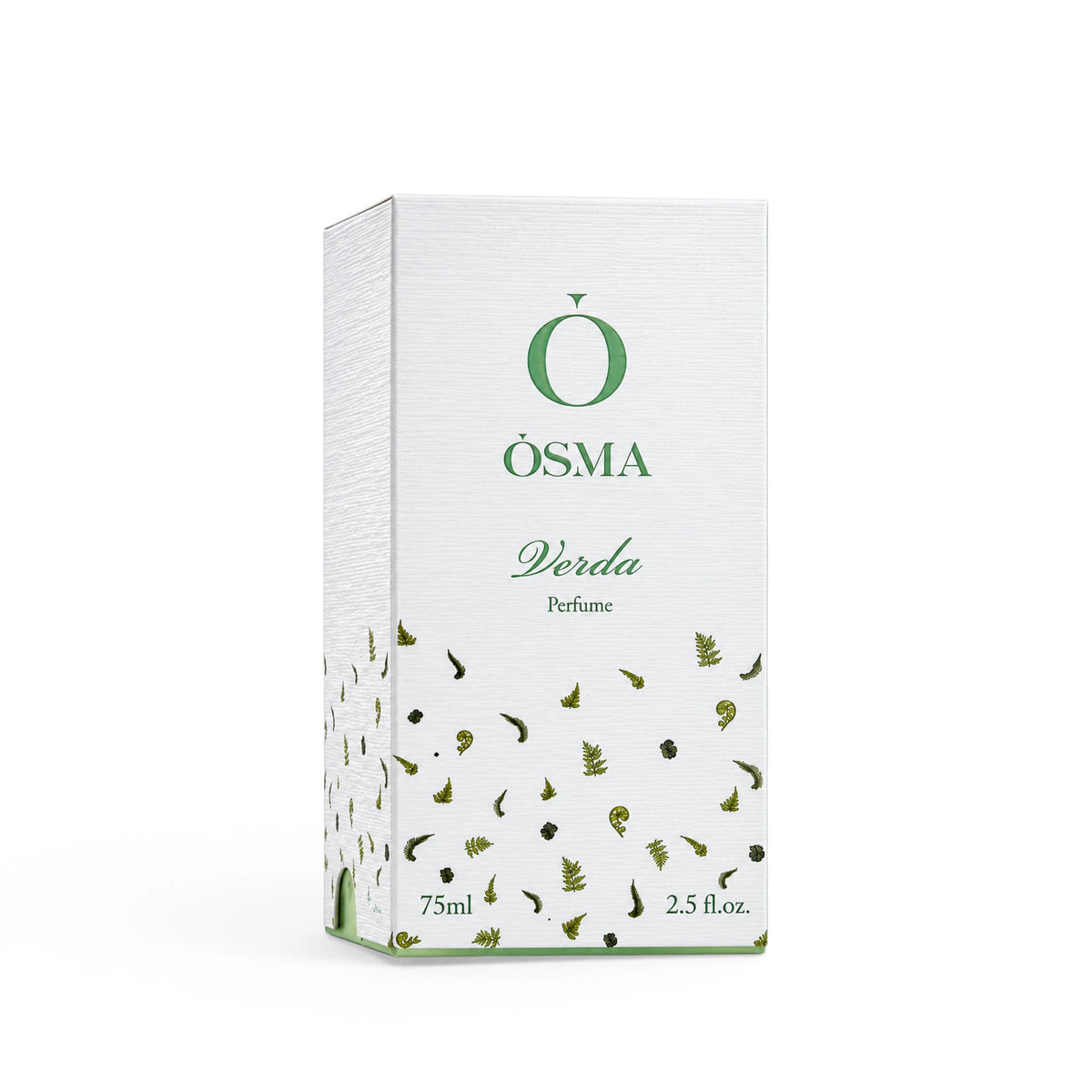 Close-up of the Bujairami Verda perfume packaging details