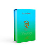Close-up of Bujairami Vice City Eau de Parfum packaging