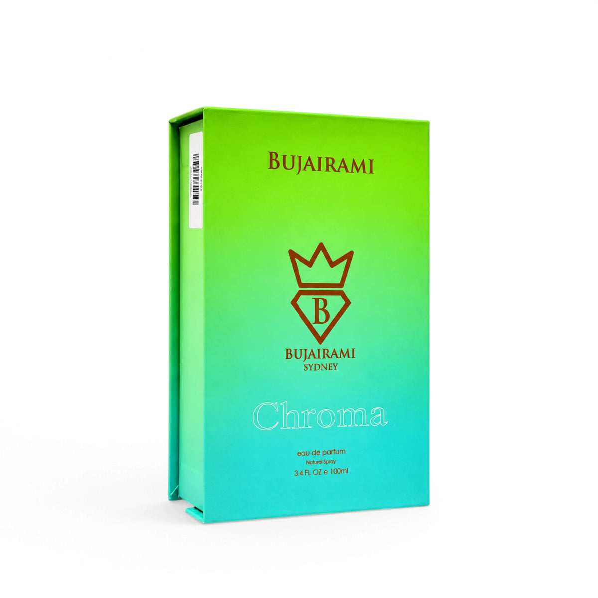 Chroma 100ml Eau de Parfum by Bujairami packaging close-up