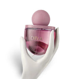 Side profile view of Diva Perfume Gift Set bottles by Laverne