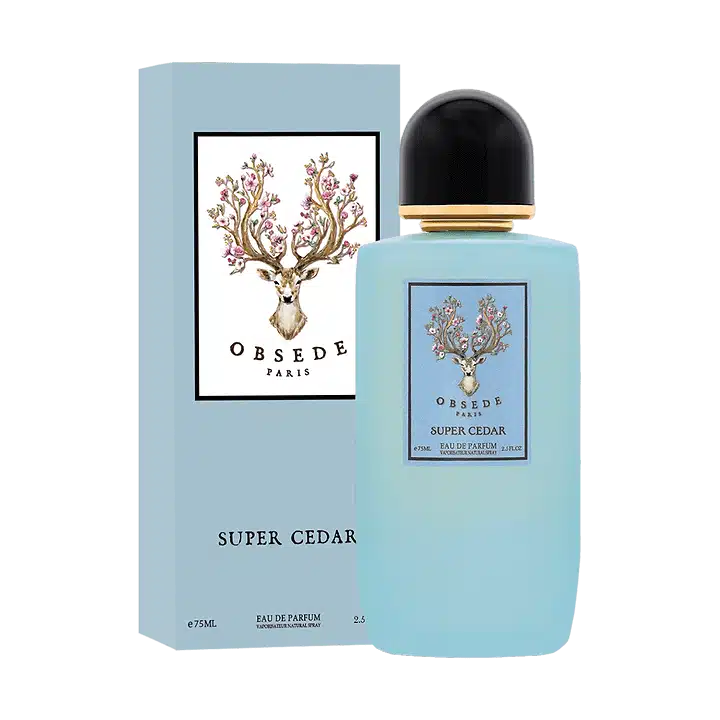 Obsede Super Cedar 75ml Eau de Parfum by Obsede Paris bottle and box