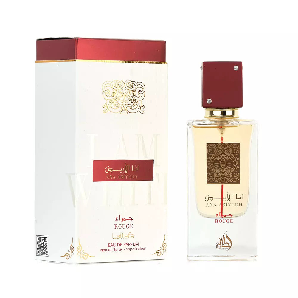 Ana Abiyedh Rouge (I am White) 60ml Eau de Parfum by Lattafa perfume bottle close up