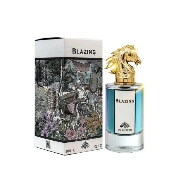 Blazing 80ml Eau de Parfum by Fragrance World bottle and box