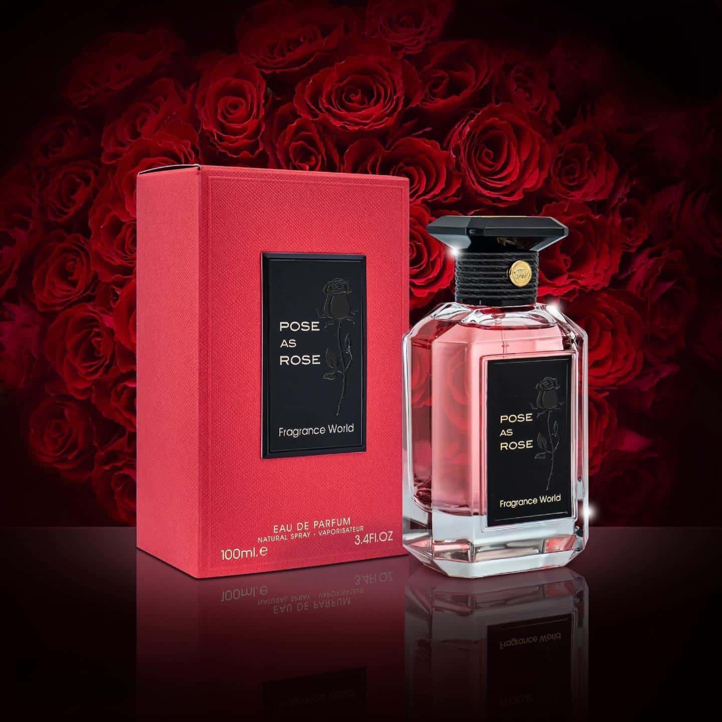 Pose As Rose 100ml Eau de Parfum by Fragrance World perfume bottle close up