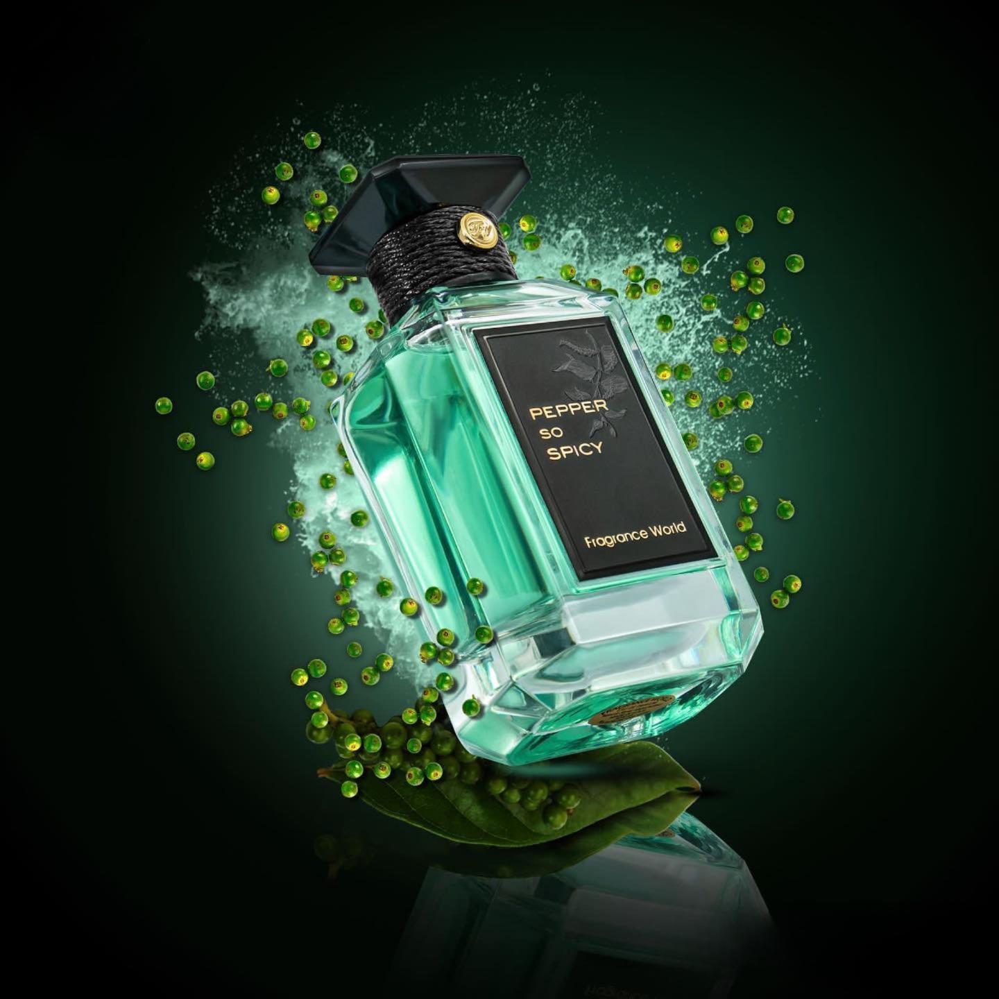 Pepper So Spicy 100ml Eau de Parfum by Fragrance World perfume bottle close up