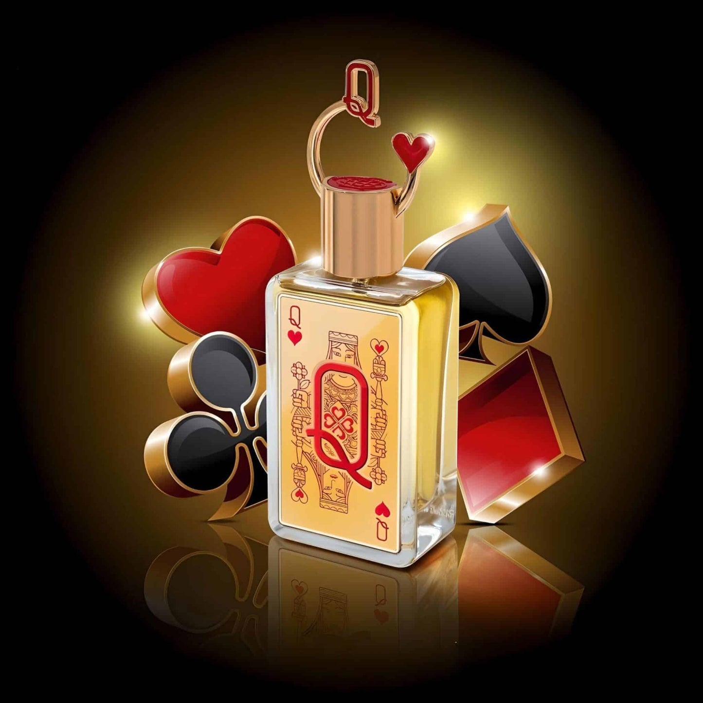 Queen of Hearts (Q) 80ml Eau de Parfum by Fragrance World fragrance packaging front view