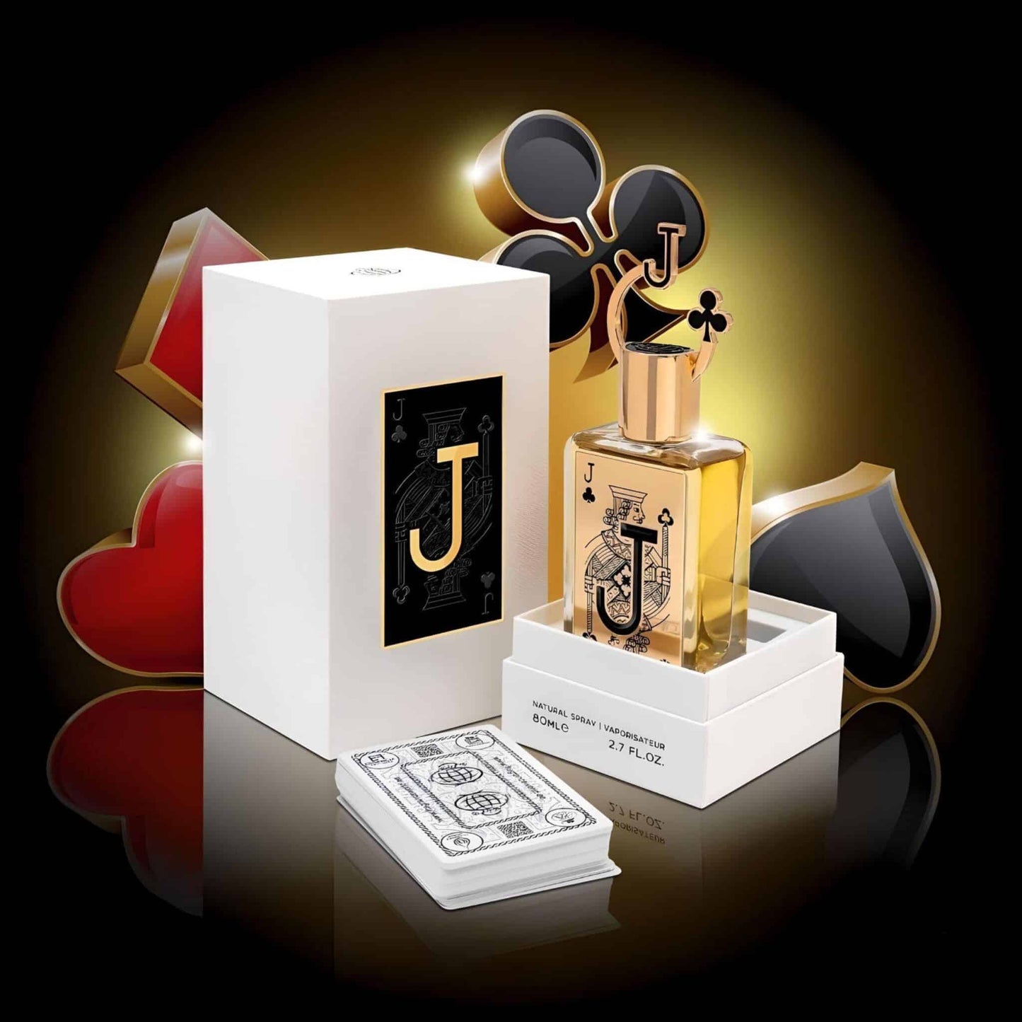 Jack of Clubs (J) 80ml Eau de Parfum by Fragrance World fragrance packaging front view