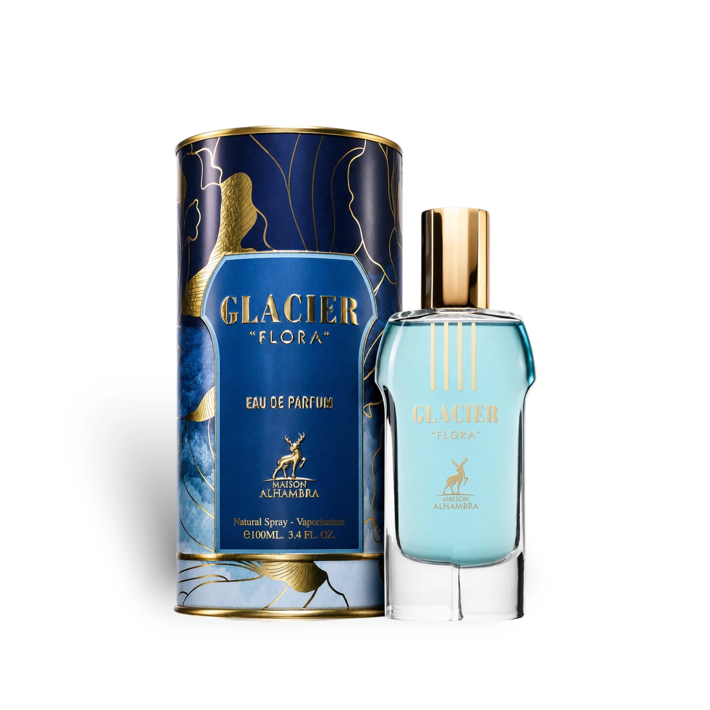 Glacier Flora Eau de Parfum bottle with retail box